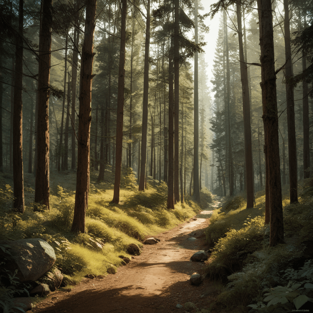 Nature scene with trees and forest
