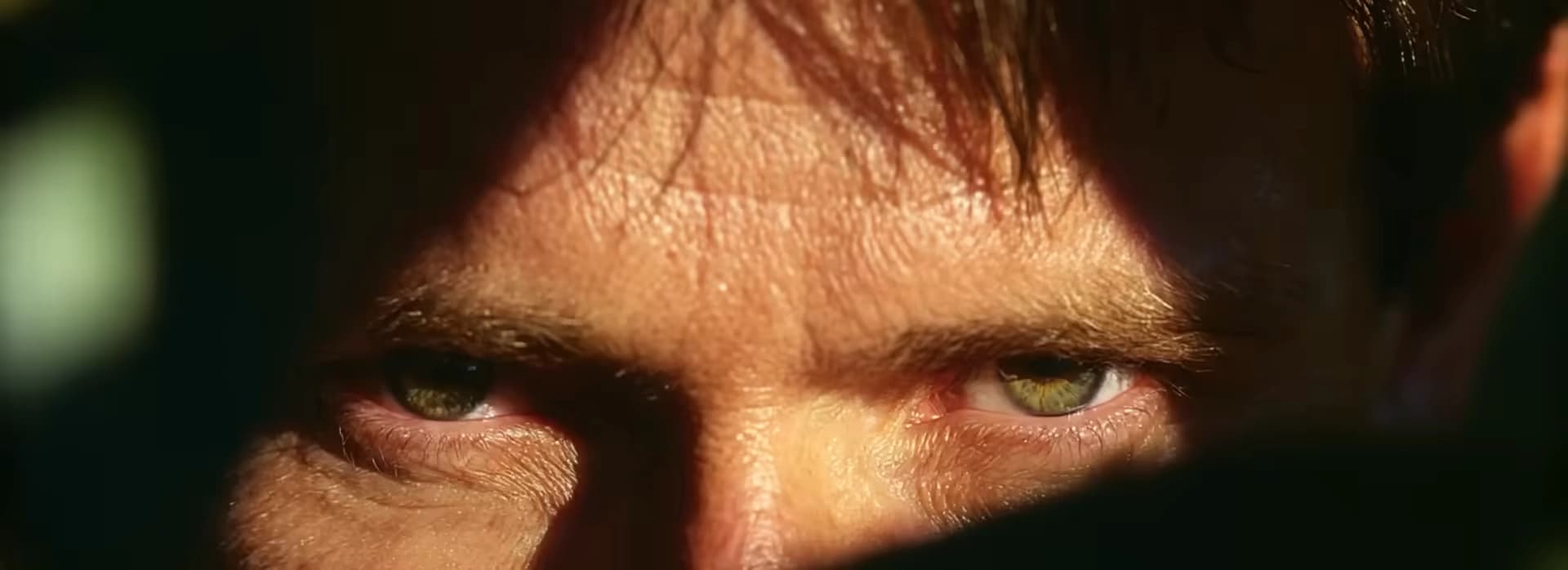 Official LTX-2.5 launch frame: an extreme close-up of a man's eyes lit by warm low sun.