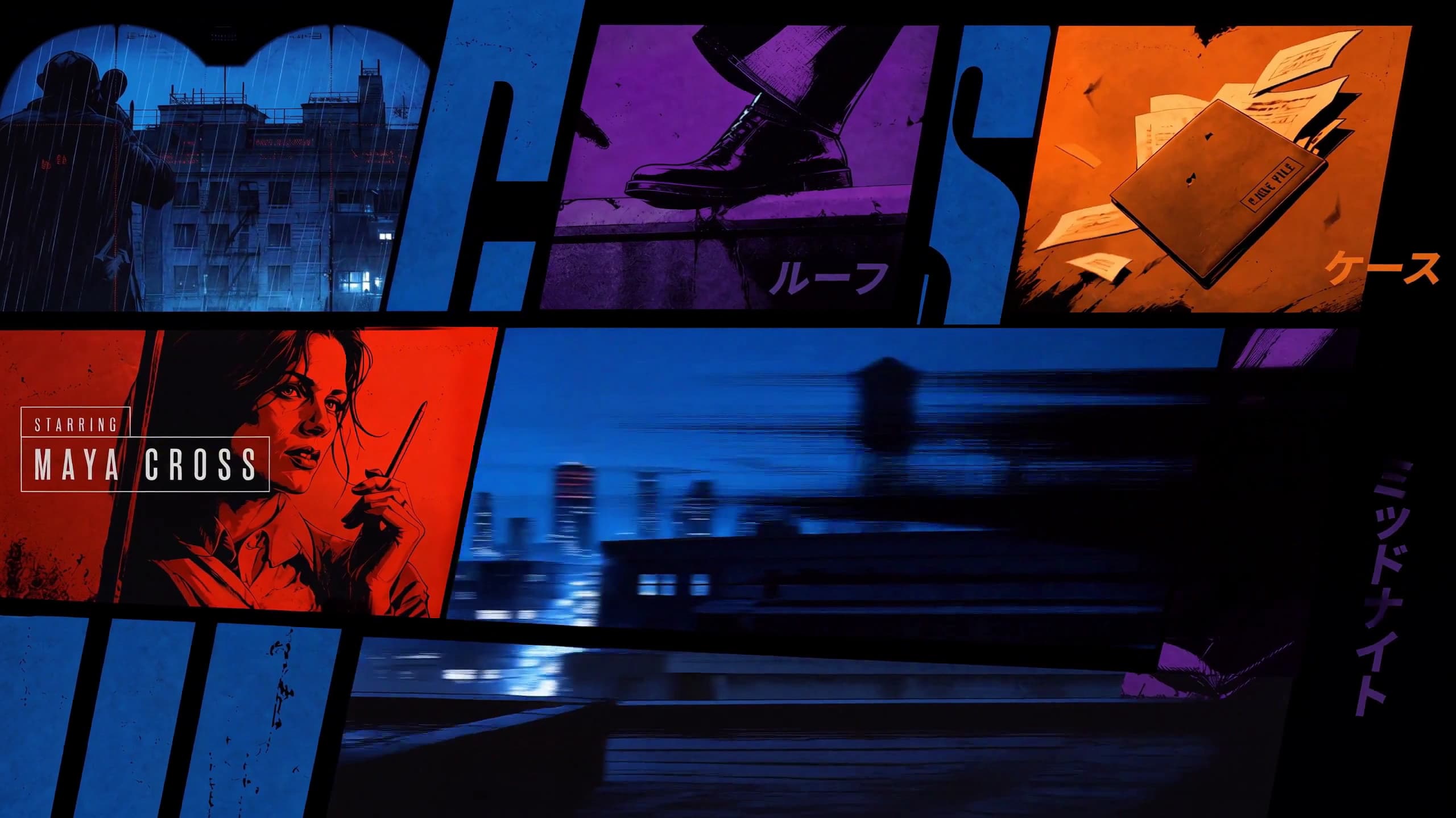 Rain-soaked comic-book city sequence from an official MiniMax H3 generated film opening