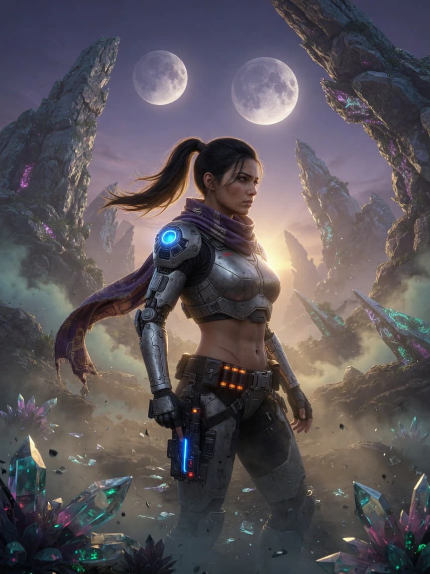 Nyra exploring alien ruins