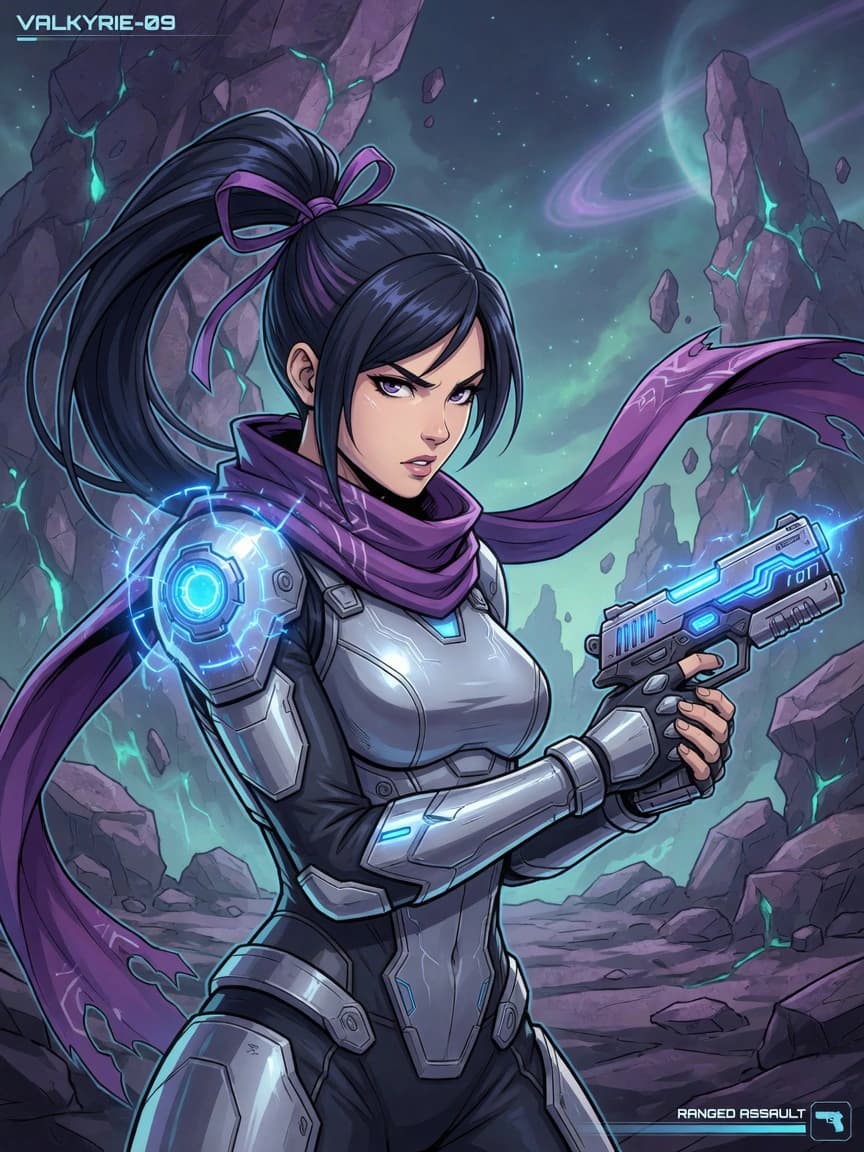 Splash art example featuring Nyra