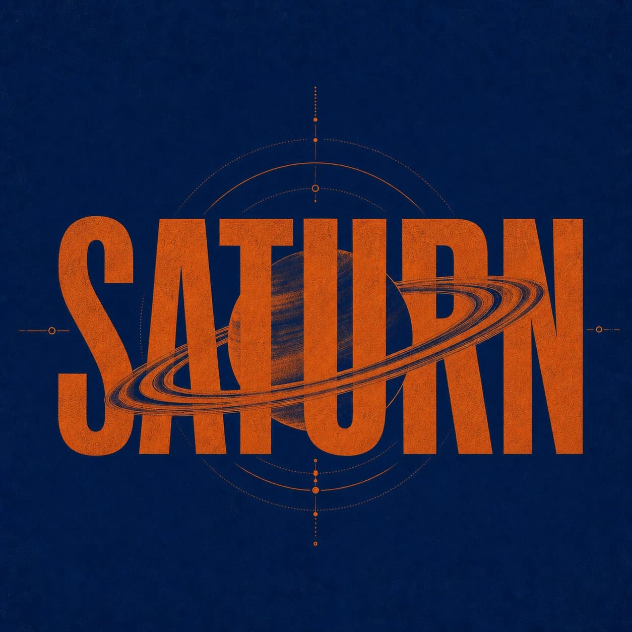 Graphic blue and orange space poster