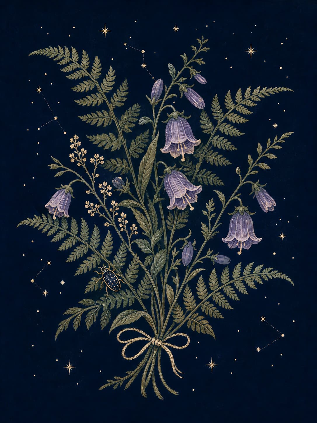Botanical artwork variation for a coordinated product collection