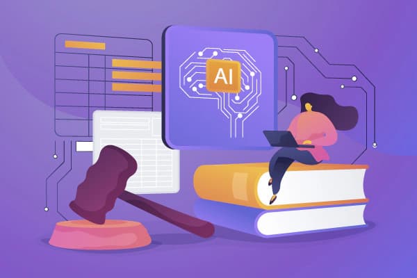 European Commission illustration of a creator, an AI system, and a judge's gavel representing AI transparency law