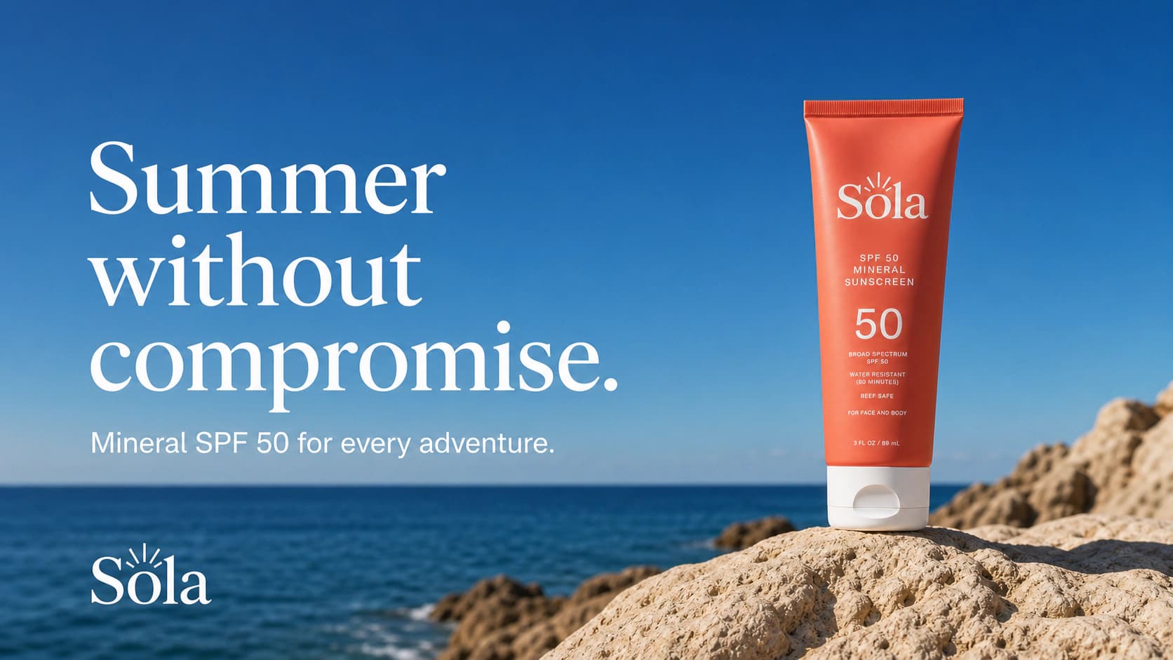 Wide Sola sunscreen display campaign ad