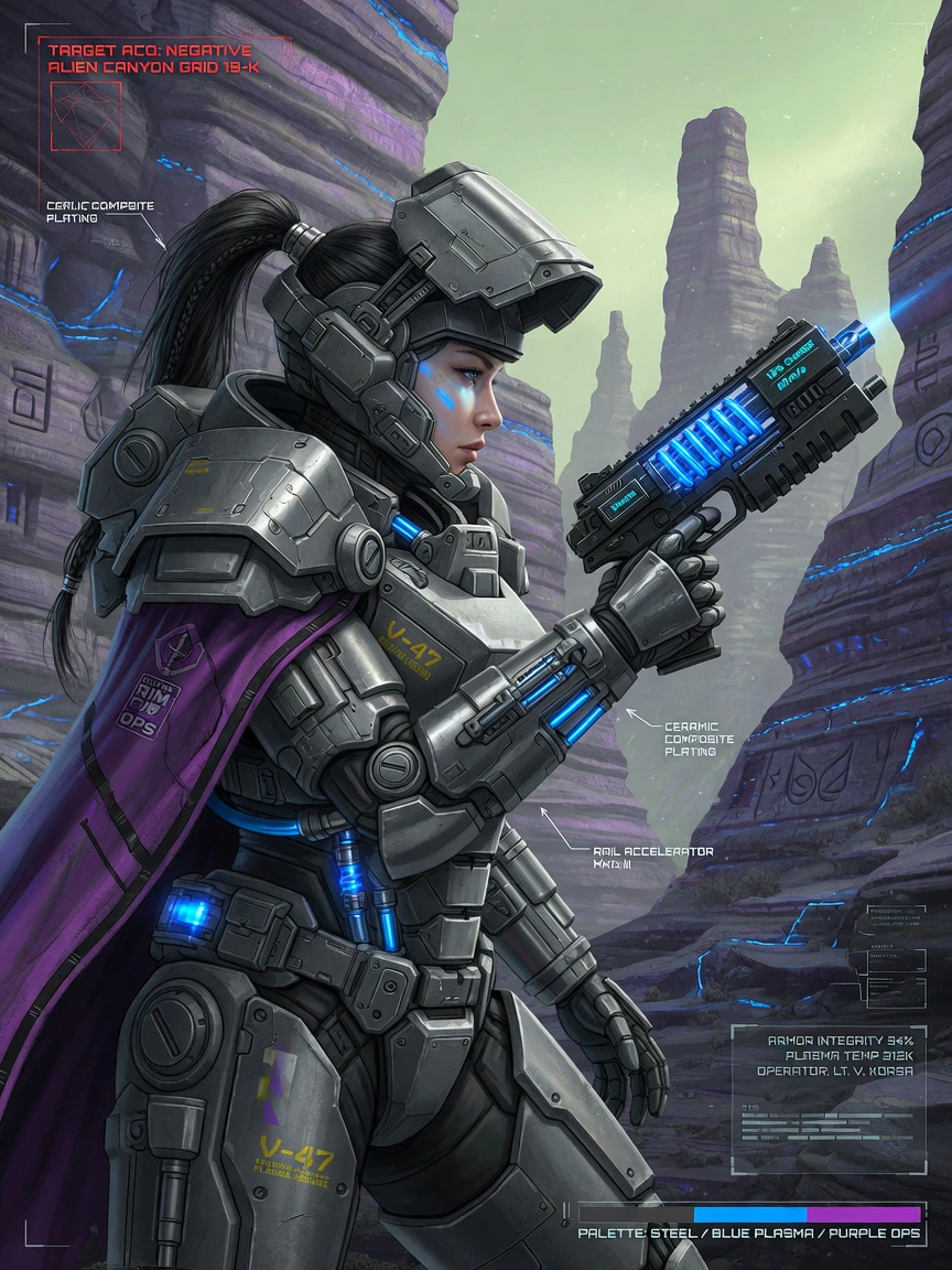 Hard-surface industrial armor redesign for Nyra